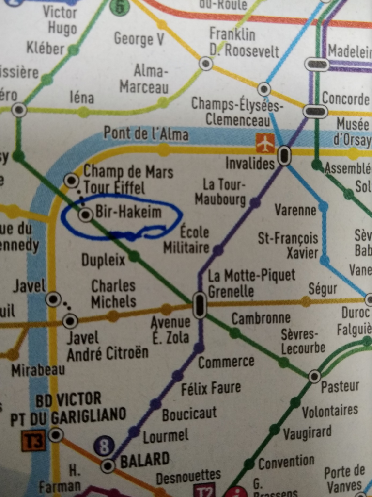 エッフェル塔周辺の地図