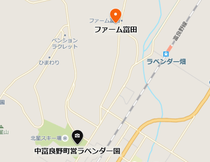 中富良野町営ラベンダー園の地図
