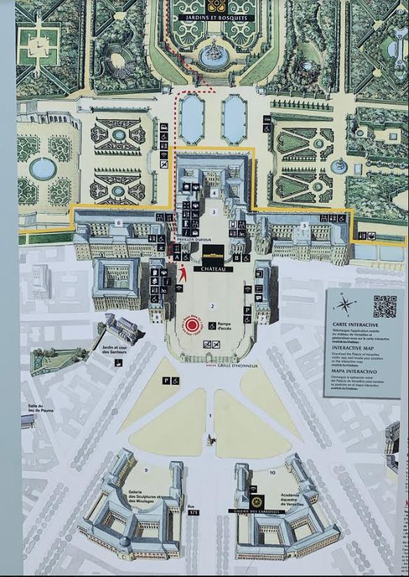 ベルサイユ宮殿の庭園の地図