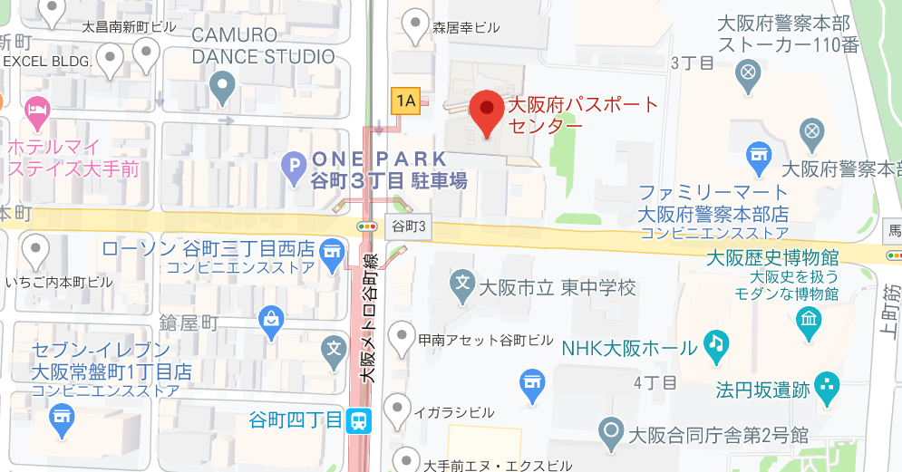 大阪府パスポートセンターの地図