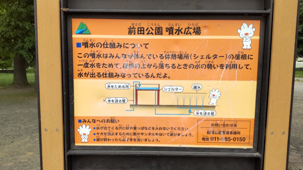 前田公園 噴水広場の看板