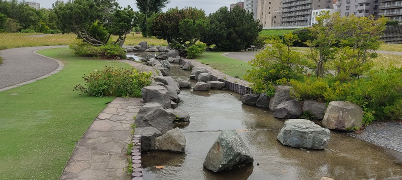 豊平川緑地 南12条徒渉池の水遊び場